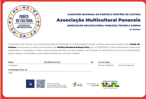 Panaceia é reconhecida como Ponto de Cultura e fortalece legado artístico no Planalto Norte