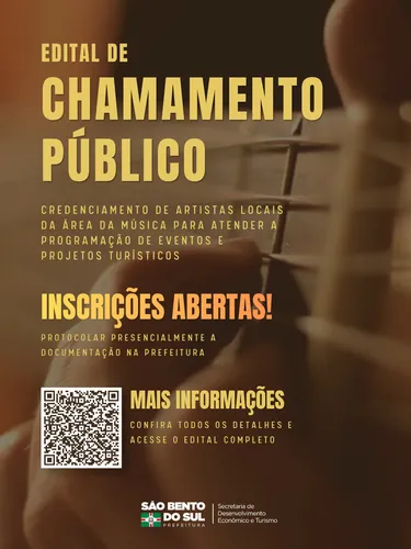 São Bento do Sul abre credenciamento para artistas musicais atuarem em eventos turísticos