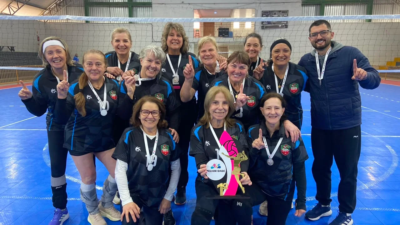 Vôlei adaptado 60+ feminino de São Bento do Sul conquista título em quadrangular em Canoinhas