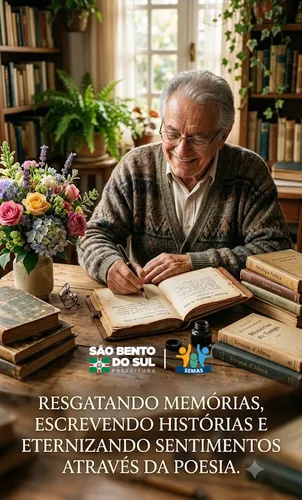 Projeto “Minha História em Versos” convida pessoas idosas de São Bento do Sul a transformarem memórias em poesia
