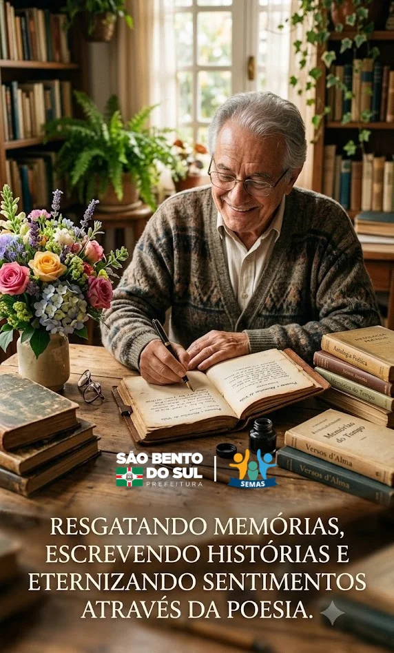 Projeto “Minha História em Versos” convida pessoas idosas de São Bento do Sul a transformarem memórias em poesia