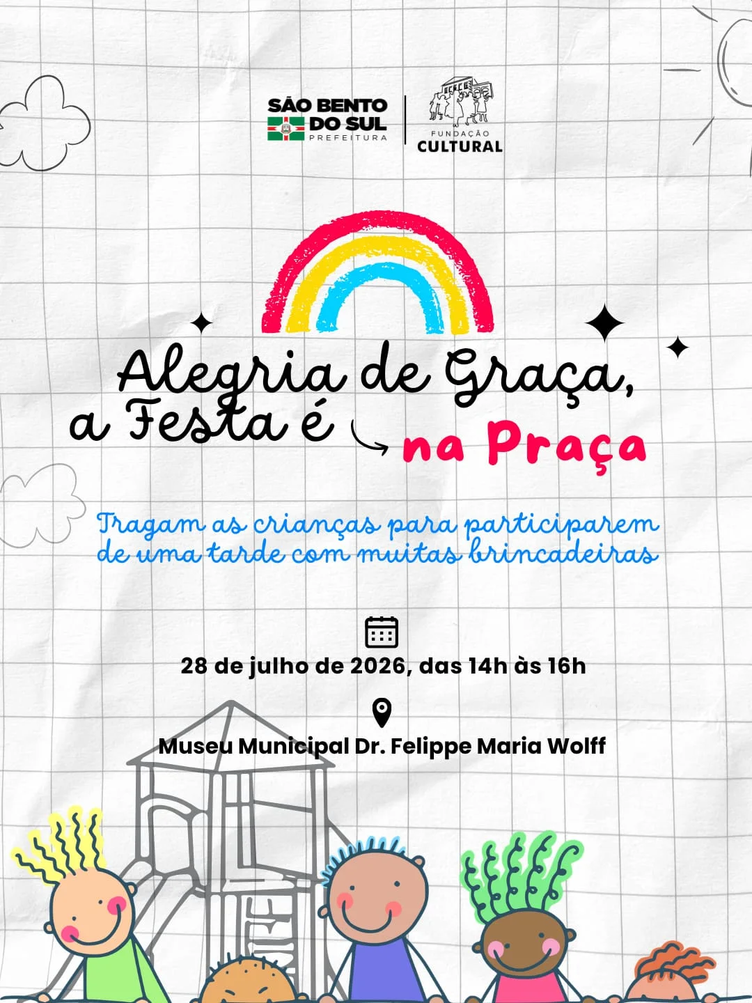 Alegria de Graça leva diversão gratuita para as férias escolares em São Bento do Sul
