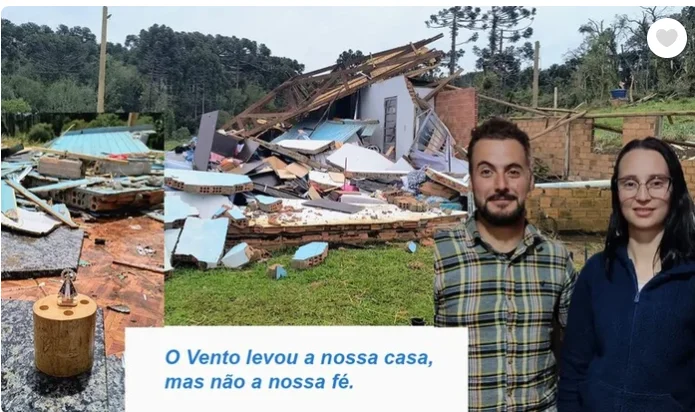 Casal perde casa e pertences após temporal e busca ajuda para recomeçar em Água Doce