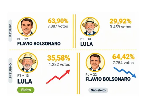 Lula cresce mais que Flávio em Papanduva